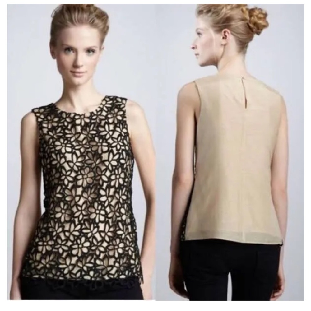 NWOT Neiman Marcus LELA ROSE Target Guipure Lace Top Sz. Large